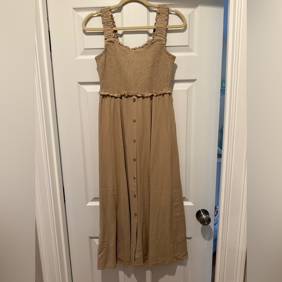 Blu Pepper Dresses & Skirts - Blu Pepper Beige Textured Dress